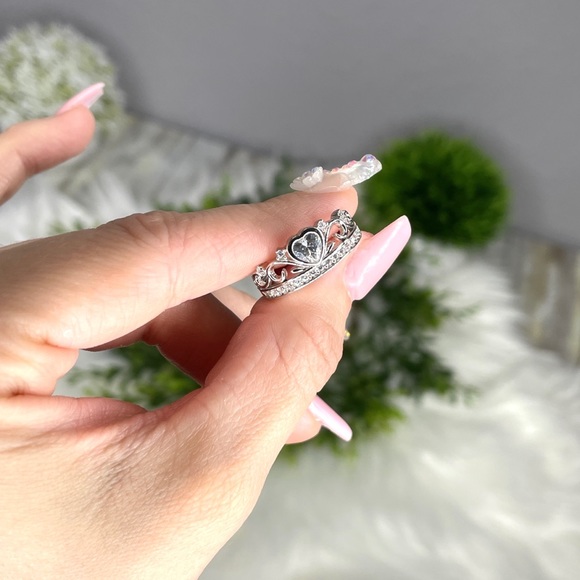 Heart Crown Clear CZ Ring 👑 - Picture 4 of 5